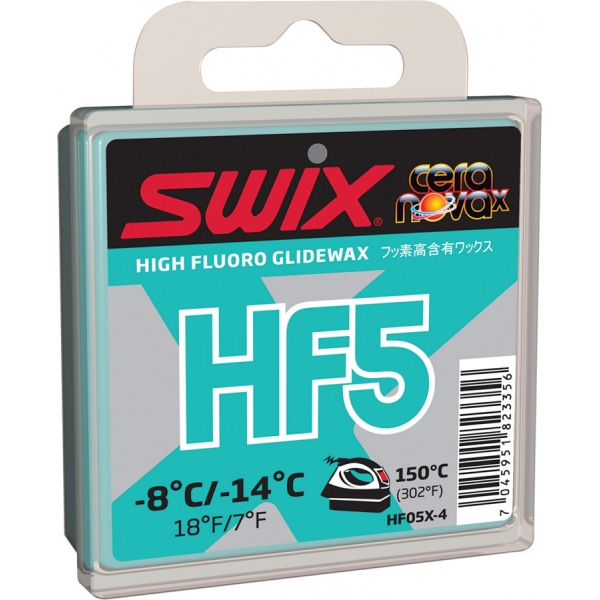 Swix Sklzný vosk HF5X - vysokofluórové vosky na bežky
